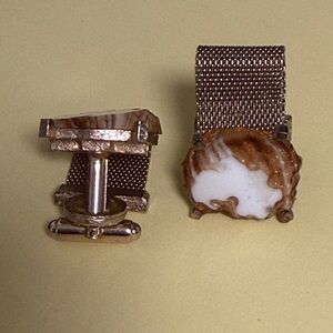Sophisticated Gold and Brown Cufflinks